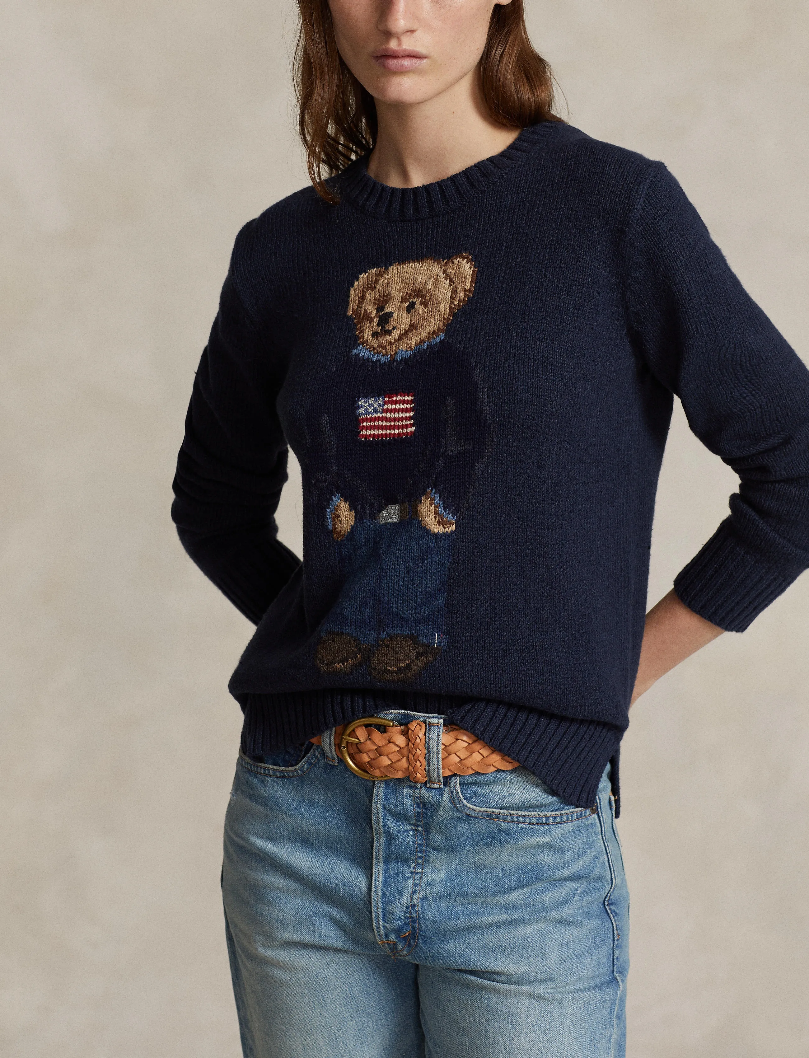 Polo Ralph Lauren - Polo Bear Cotton-Linen Sweater - trøjer - navy multi - 4