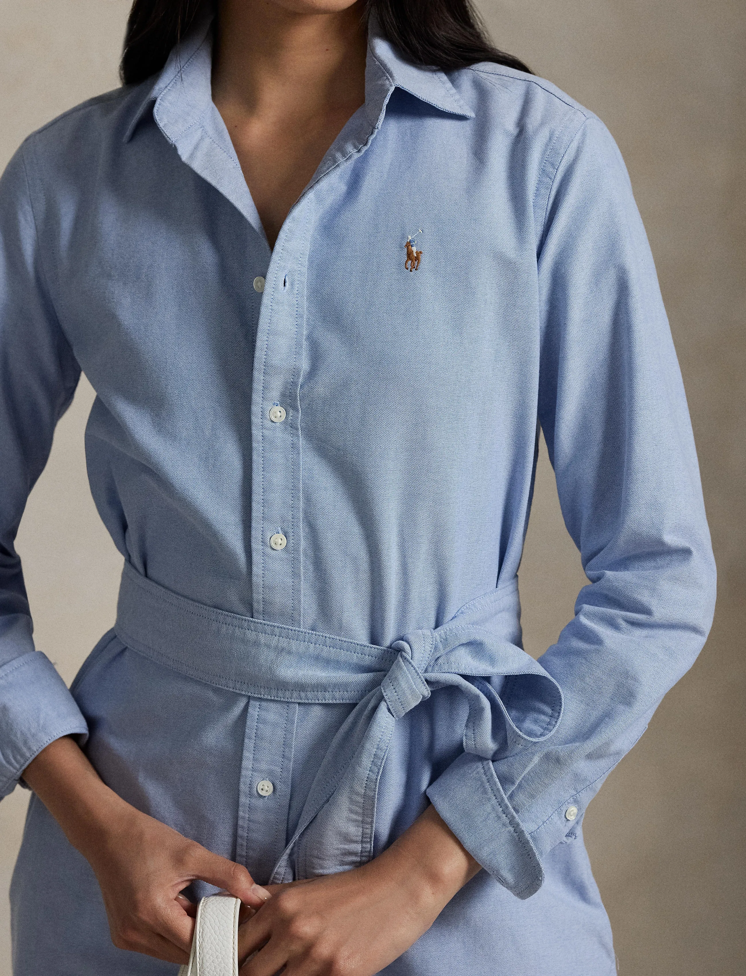 Polo Ralph Lauren - Belted Cotton Oxford Shirtdress - confirmation - bsr blue - 5