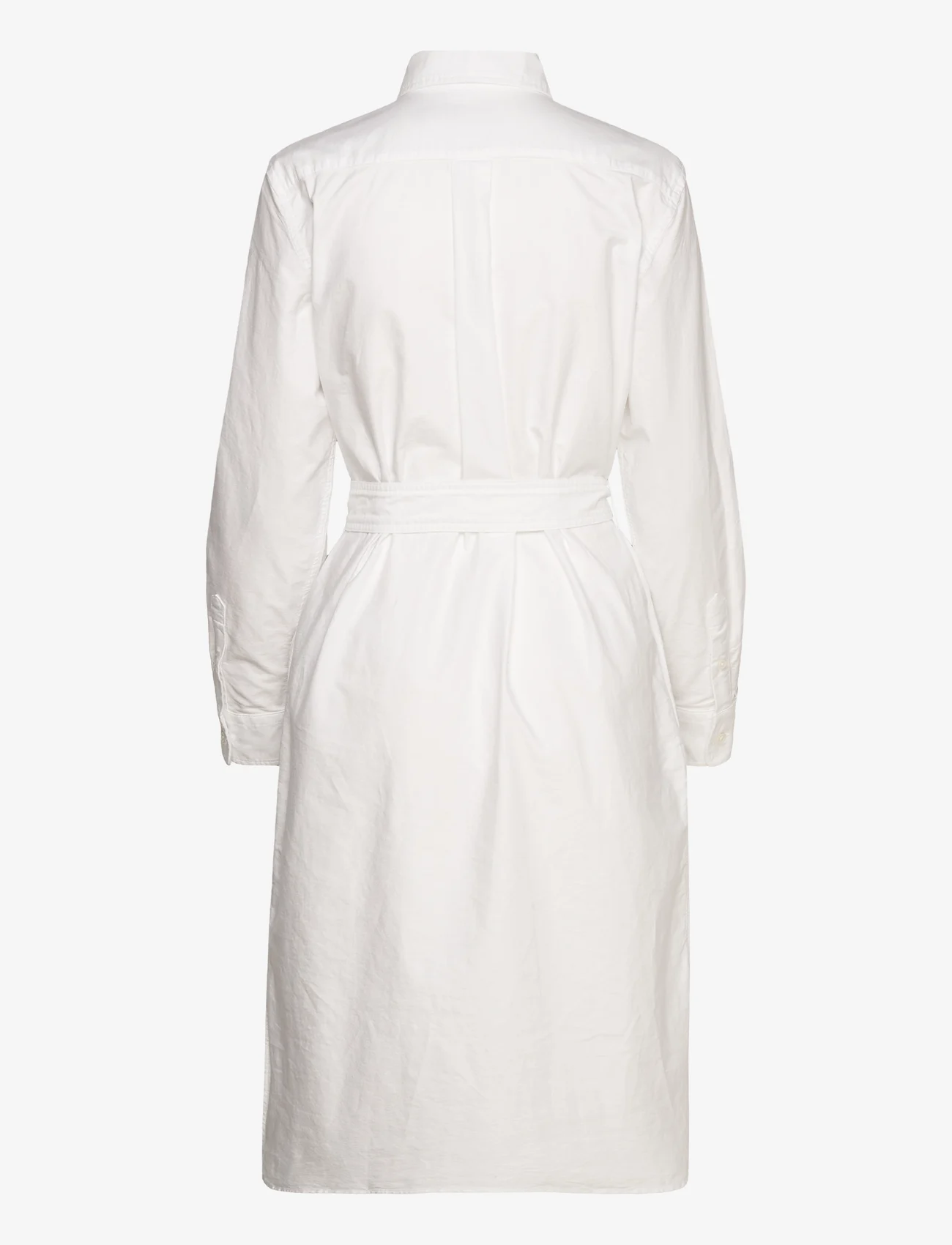 Polo Ralph Lauren - Belted Cotton Oxford Shirtdress - skjortklänningar - bsr white - 1