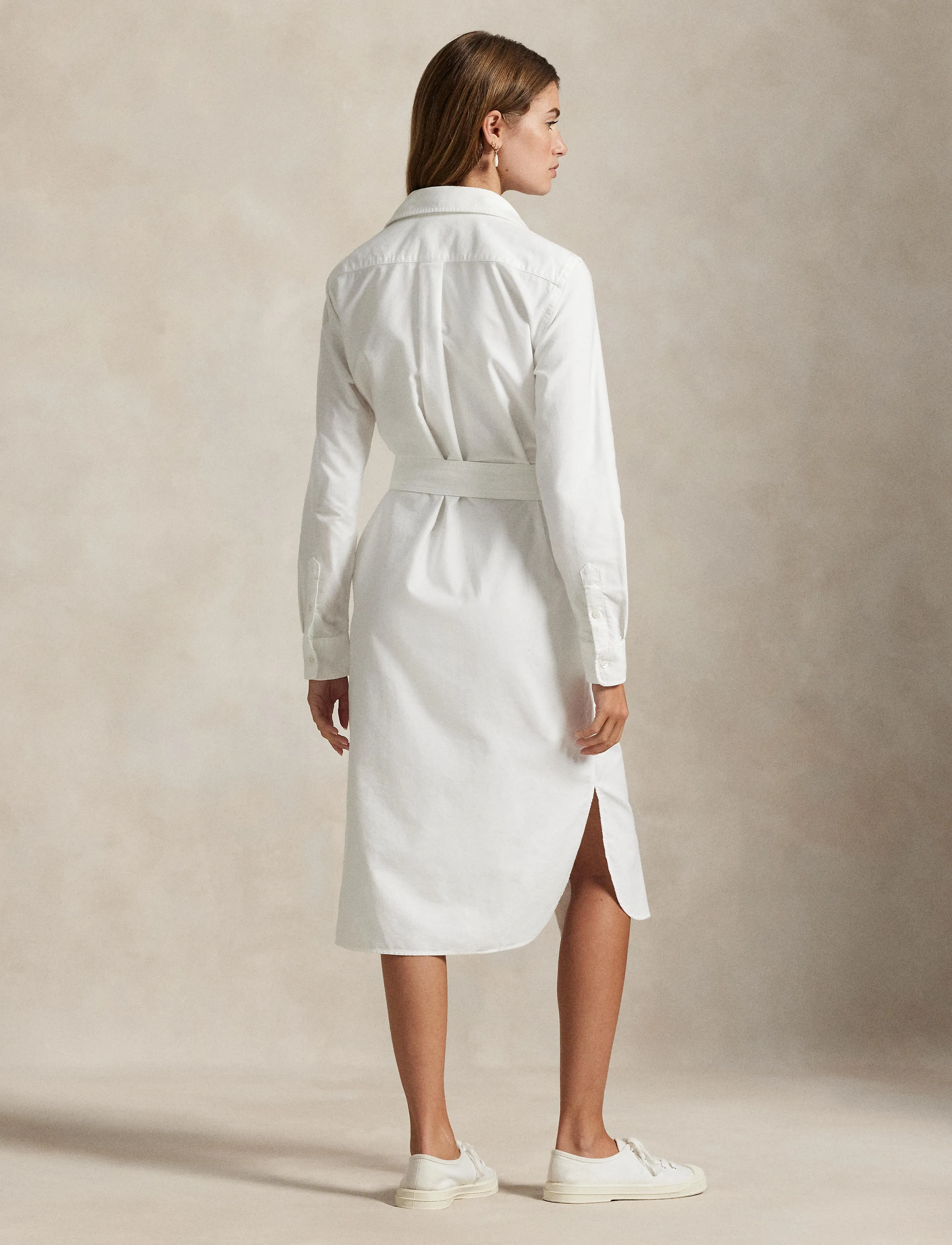Polo Ralph Lauren - Belted Cotton Oxford Shirtdress - konfirmationstøj - bsr white - 5