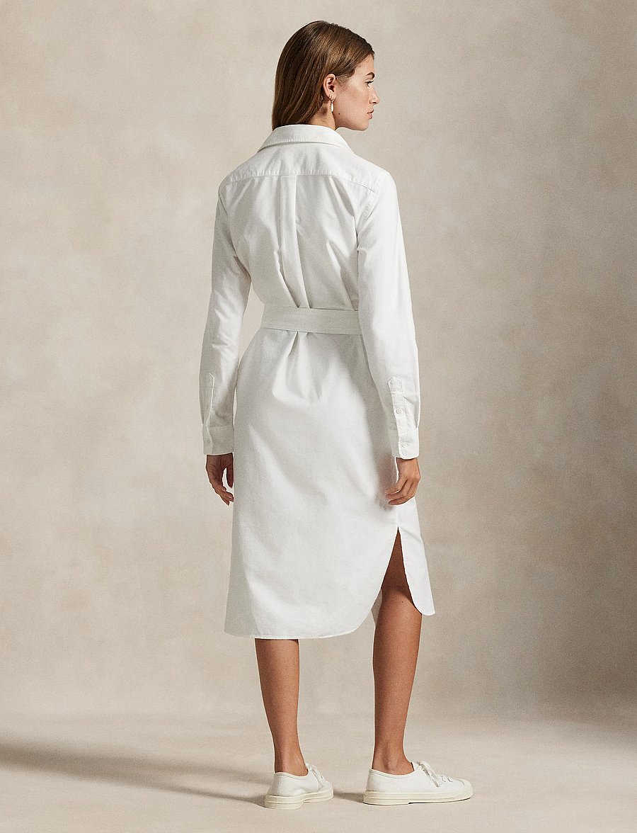 Polo Ralph Lauren - Belted Cotton Oxford Shirtdress - konfirmationstøj - bsr white - 5