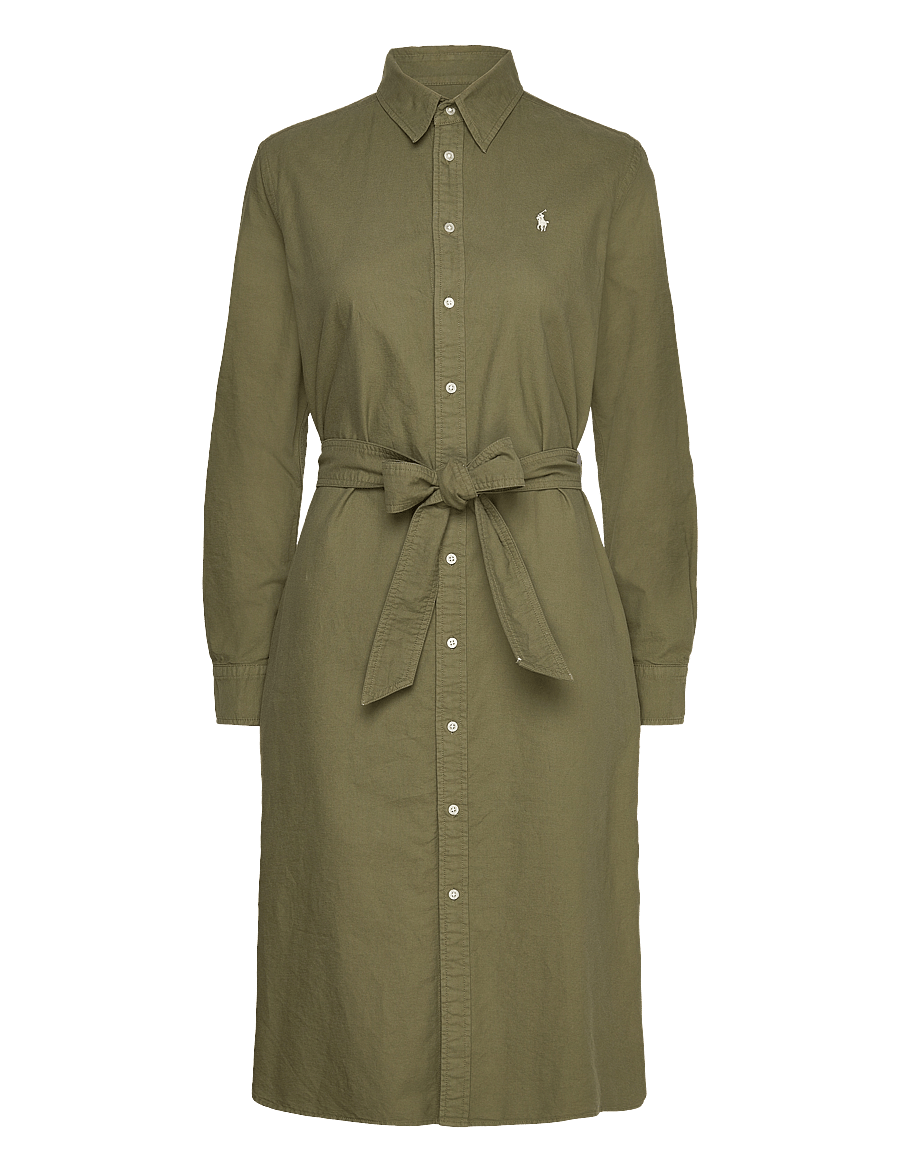 Polo Ralph Lauren - Belted Cotton Oxford Shirtdress - olive - 0
