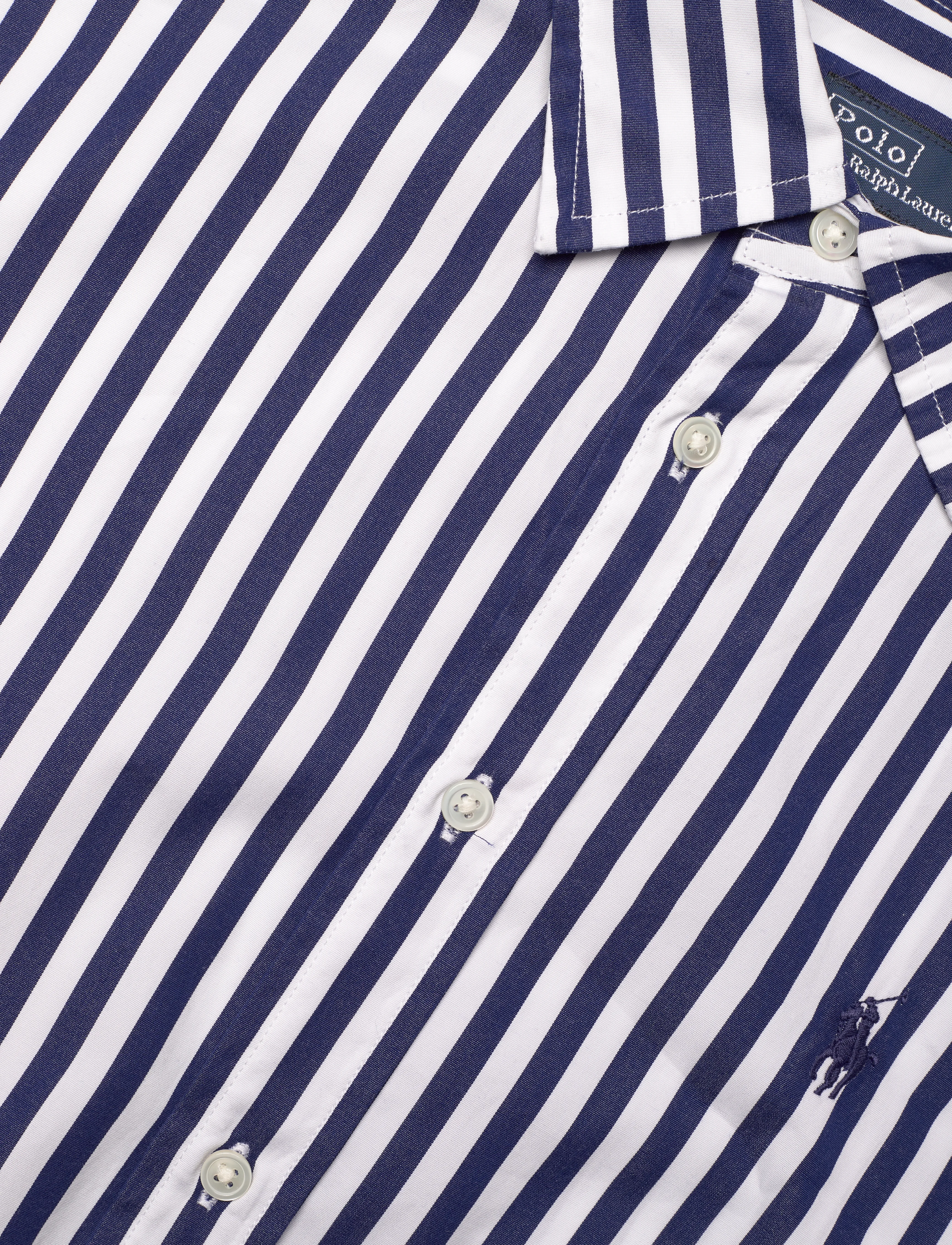 Polo Ralph Lauren - Striped Cotton Paneled Shirtdress - 1323 fall royal/w - 2