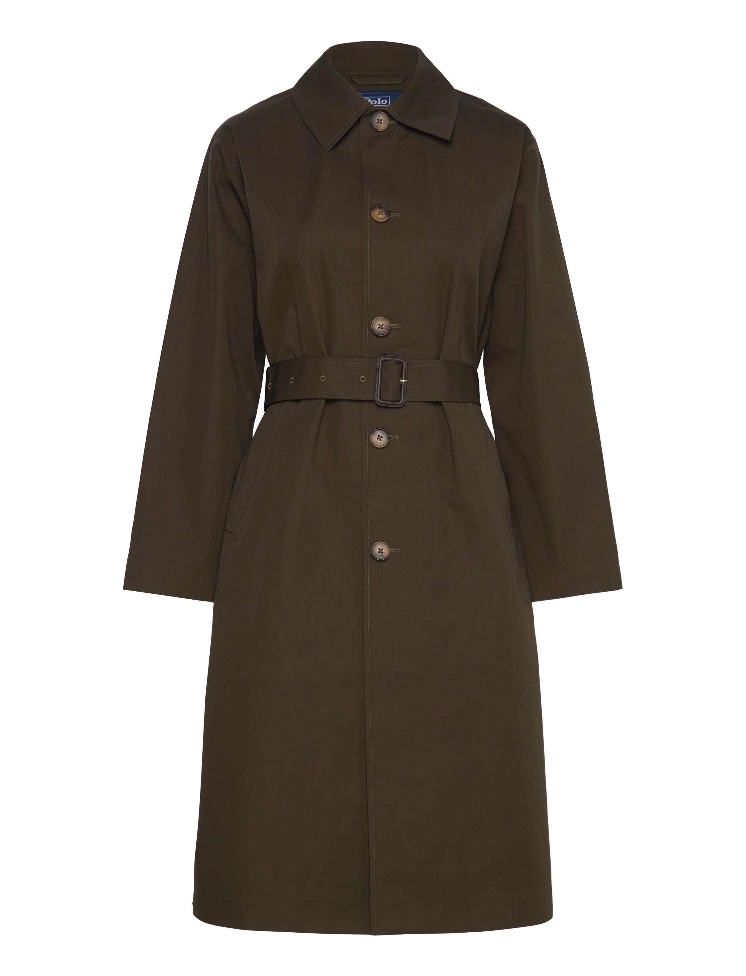 Polo Ralph Lauren Water-Resistant Twill Long Car Coat - Hverdags stil - OLIVE / brown