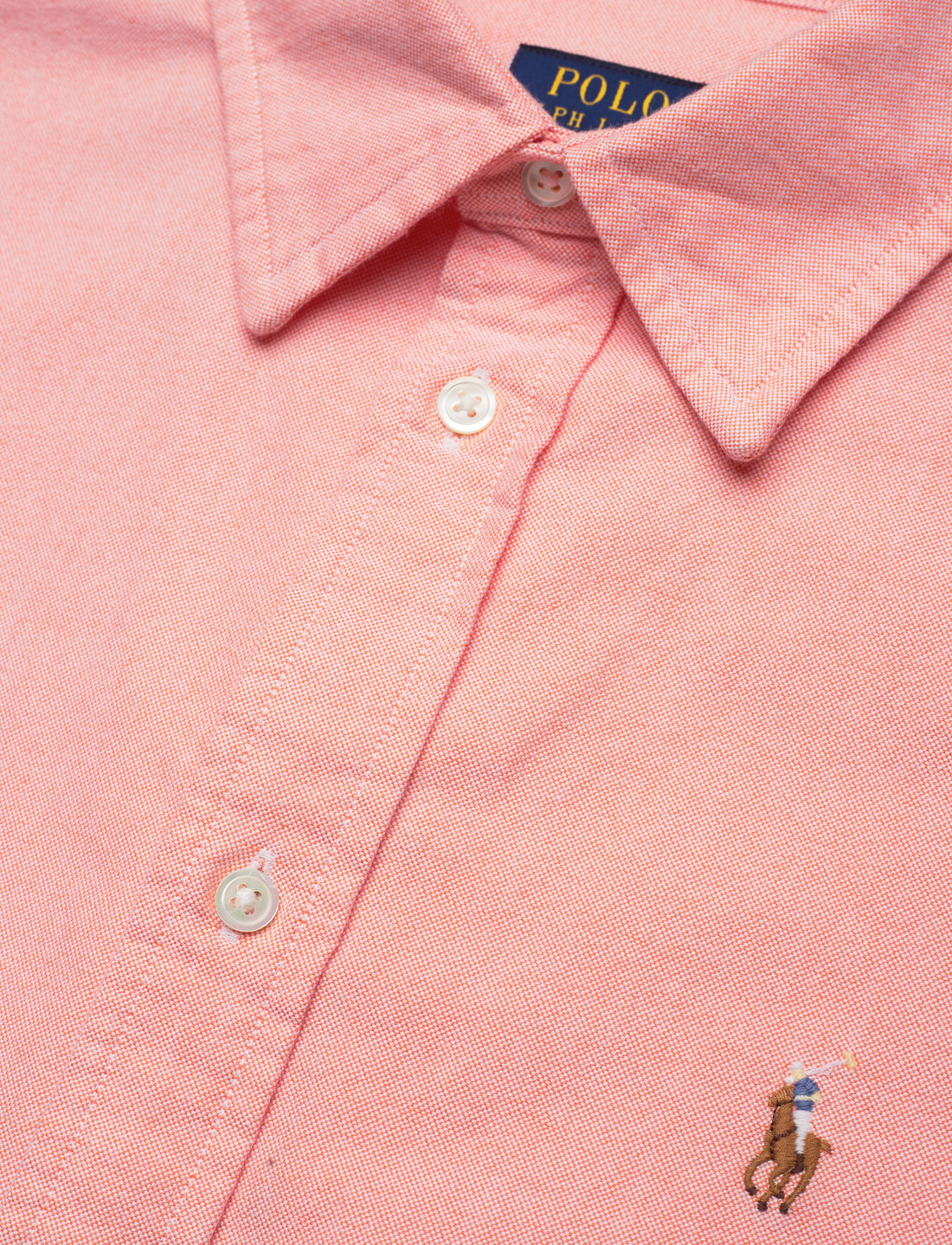 Peach ralph lauren sales shirt