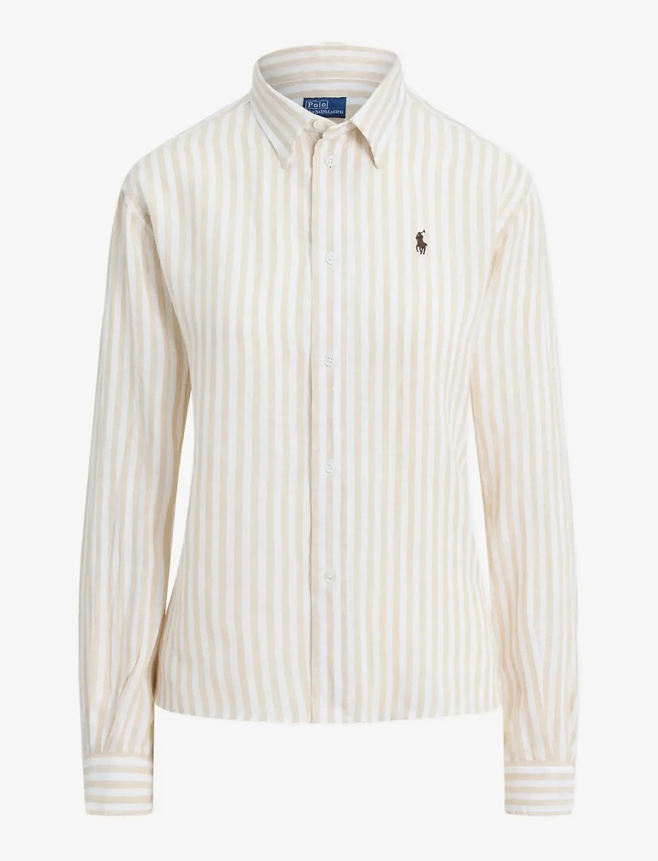 Polo Ralph Lauren 17/1 YD LINEN-LSL-BFS - Kleidung - 1323 DUNE TAN/WHI / beige