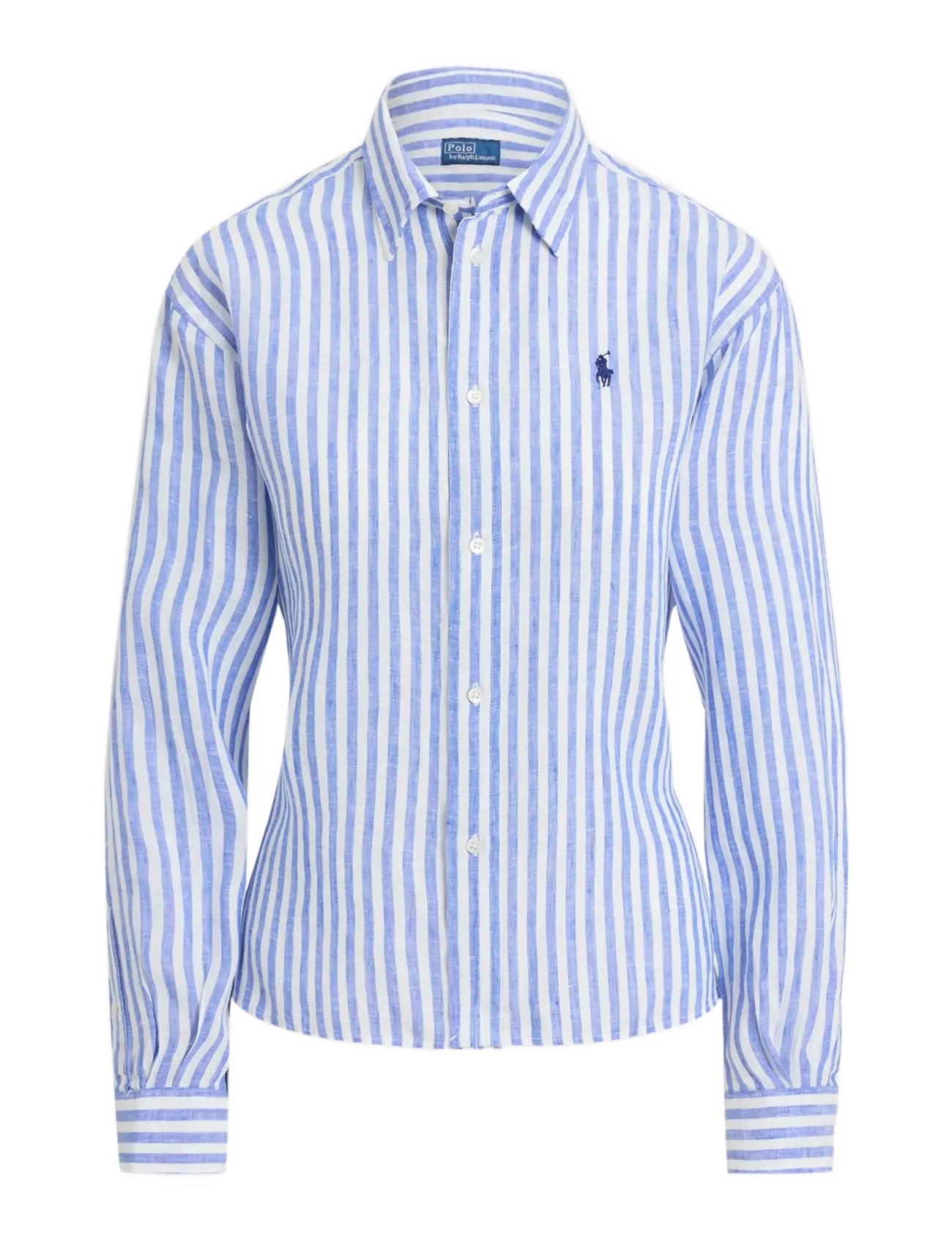 Polo Ralph Lauren Wide Cropped Gingham Linen Shirt - Kleidung - 1323 GALA BLUE/WH / blue