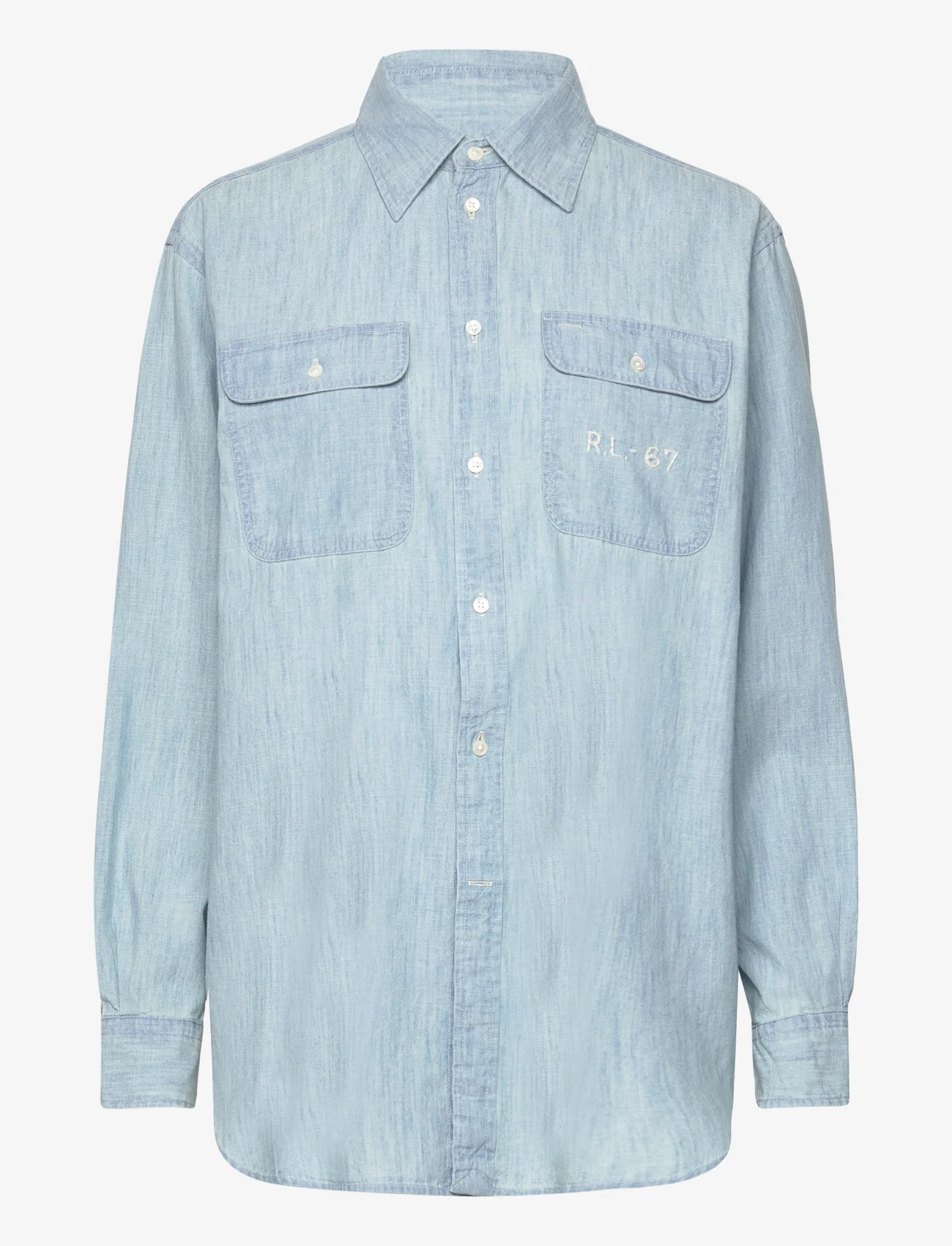 Polo Ralph Lauren - Embroidered-Logo Chambray Shirt - jeansskjortor - chambray - 0