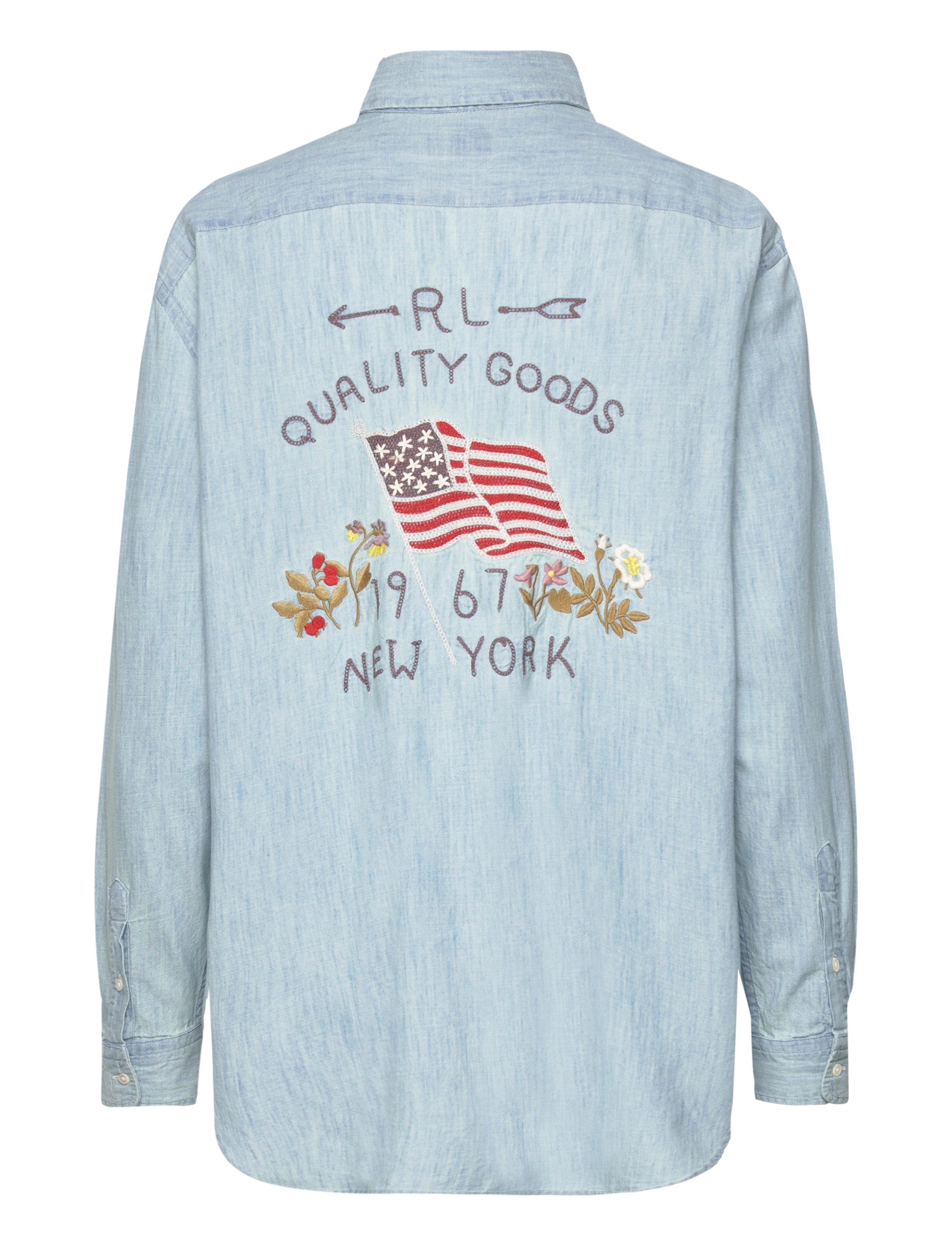 Polo Ralph Lauren - Embroidered-Logo Chambray Shirt - chambray - 1