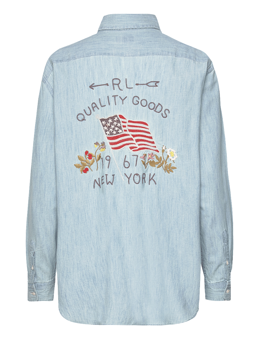 Polo Ralph Lauren - Embroidered-Logo Chambray Shirt - chambray - 1