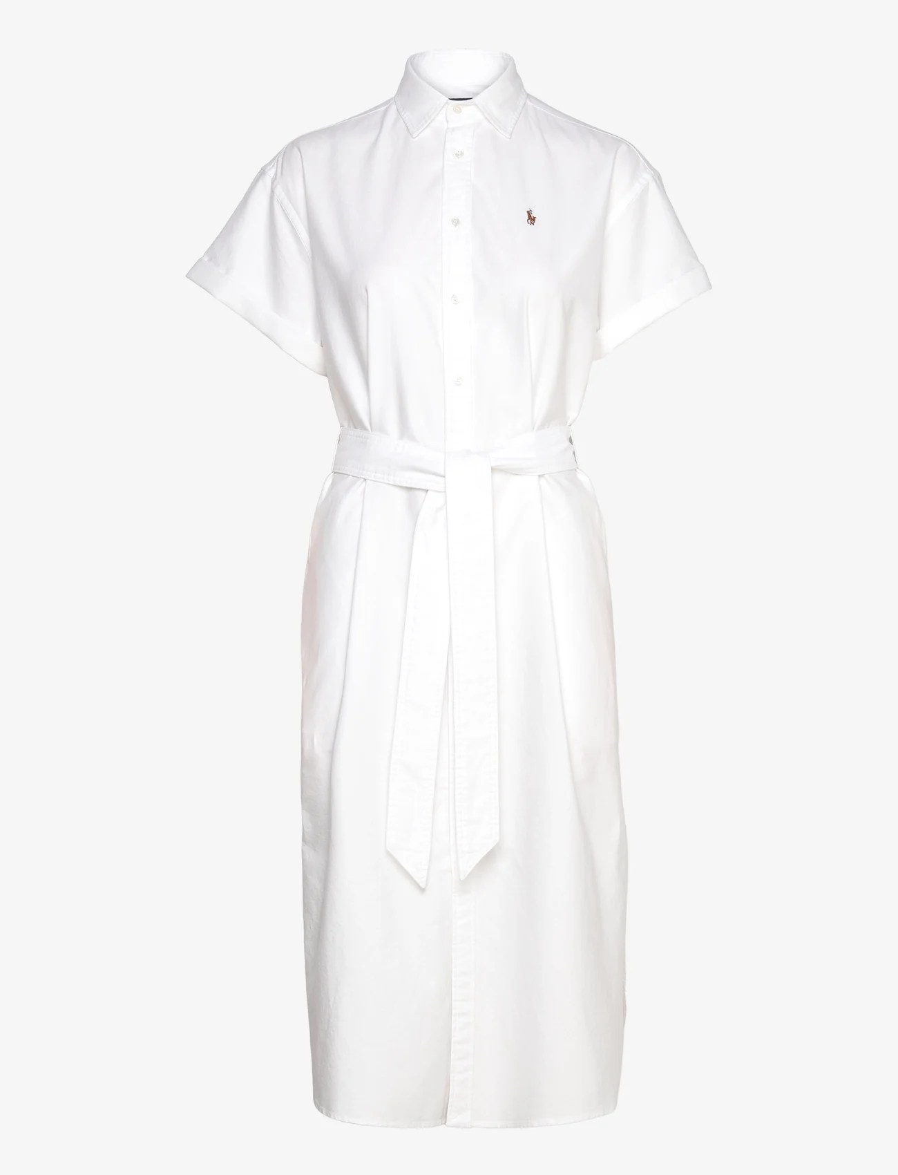 Polo Ralph Lauren - Belted Short-Sleeve Oxford Shirtdress - shirt dresses - bsr white - 0