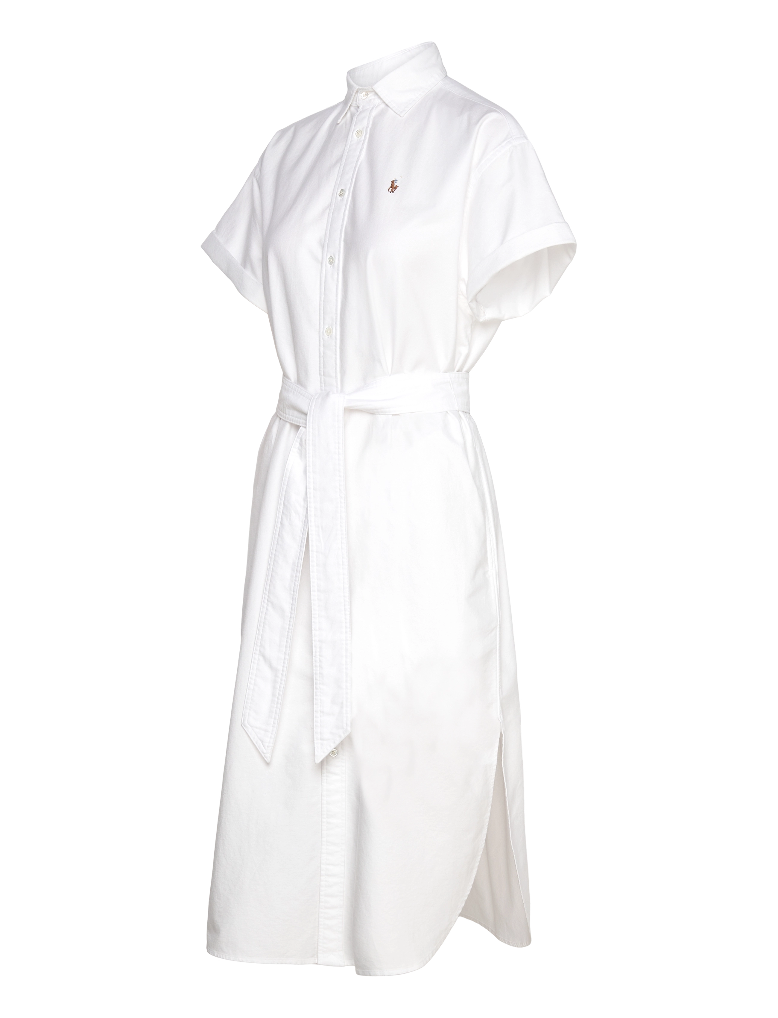 Polo Ralph Lauren - Belted Short-Sleeve Oxford Shirtdress - bsr white - 2