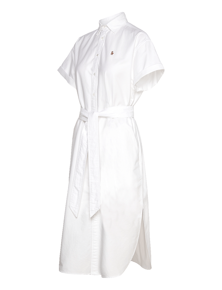 Polo Ralph Lauren - Belted Short-Sleeve Oxford Shirtdress - bsr white - 2
