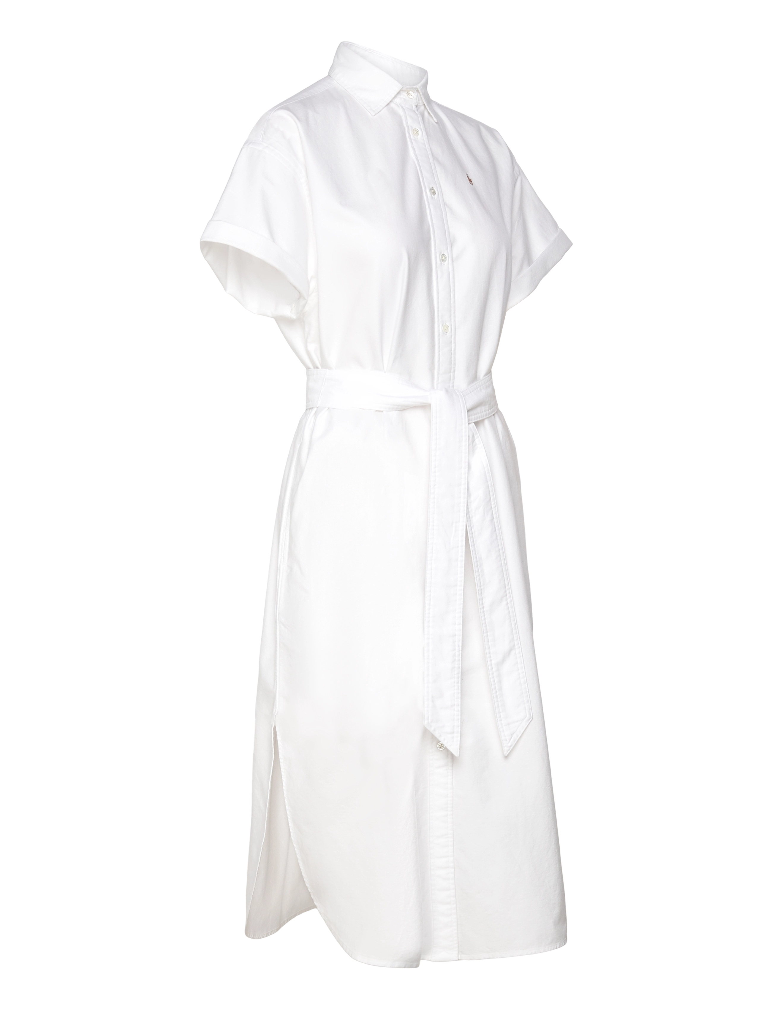 Polo Ralph Lauren - Belted Short-Sleeve Oxford Shirtdress - bsr white - 3