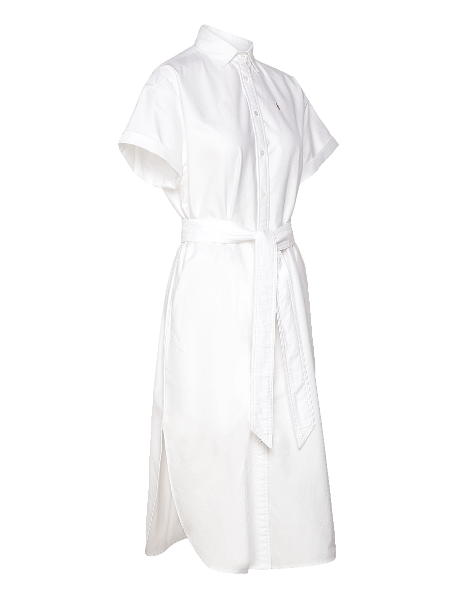 Polo Ralph Lauren - Belted Short-Sleeve Oxford Shirtdress - bsr white - 3