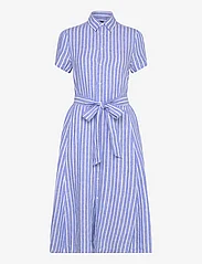 Polo Ralph Lauren - Belted Striped Linen Shirtdress - skjortklänningar - 1722a lake blue/w - 0