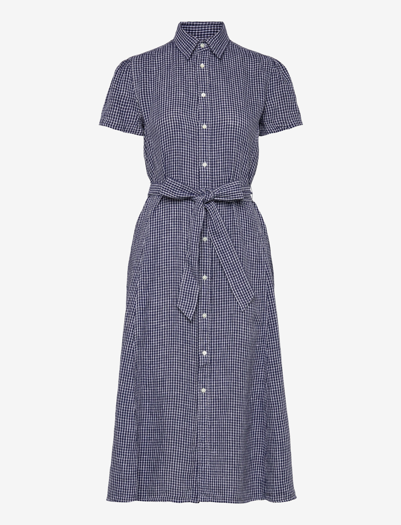 Polo Ralph Lauren - Belted Striped Linen Shirtdress - skjortklänningar - 1873 blue/white m - 0