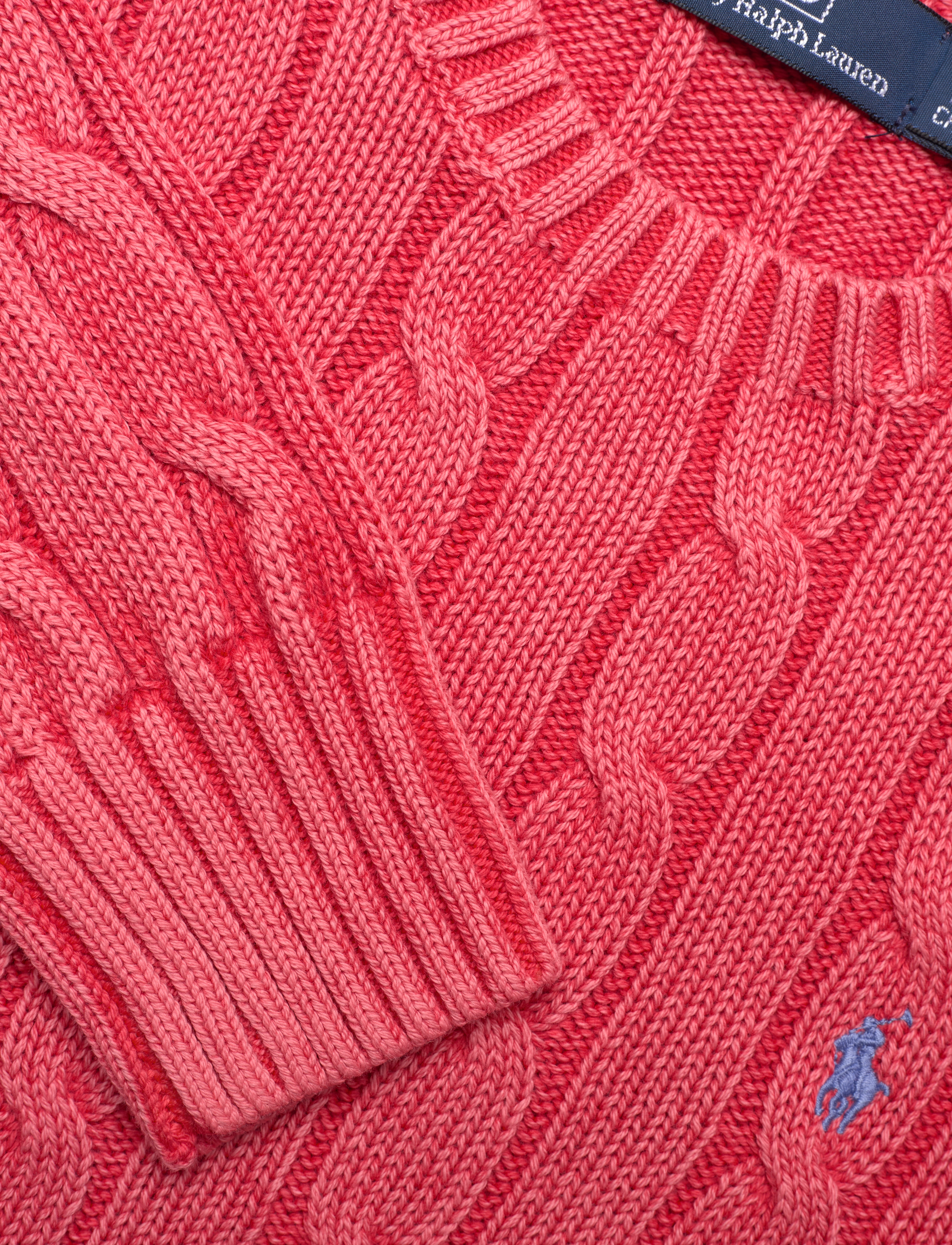 Polo Ralph Lauren - Cable-Knit Cotton Crewneck Sweater - corallo - 2
