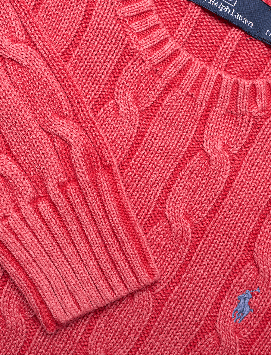 Polo Ralph Lauren - Cable-Knit Cotton Crewneck Sweater - corallo - 2