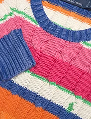Polo Ralph Lauren - Striped Cable Cotton Crewneck Sweater - neulepuserot - blue combo - 2