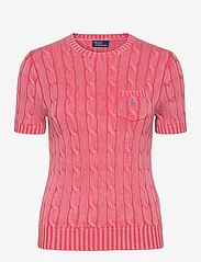 Polo Ralph Lauren - Cotton Cable Short-Sleeve Sweater - džemperiai - cotton rose - 0