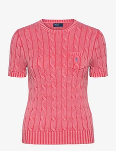 Cotton Cable Short-Sleeve Sweater, Polo Ralph Lauren