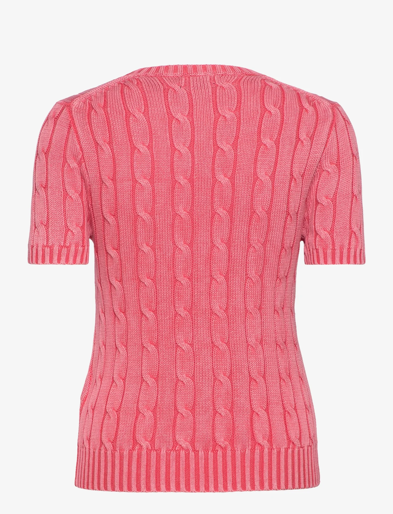 Polo Ralph Lauren - Cotton Cable Short-Sleeve Sweater - džemperiai - cotton rose - 1