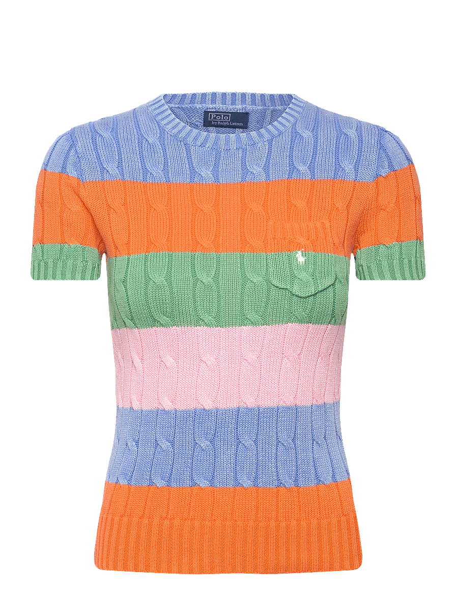 Polo Ralph Lauren - Striped Cable Short-Sleeve Sweater - multi stripe - 0
