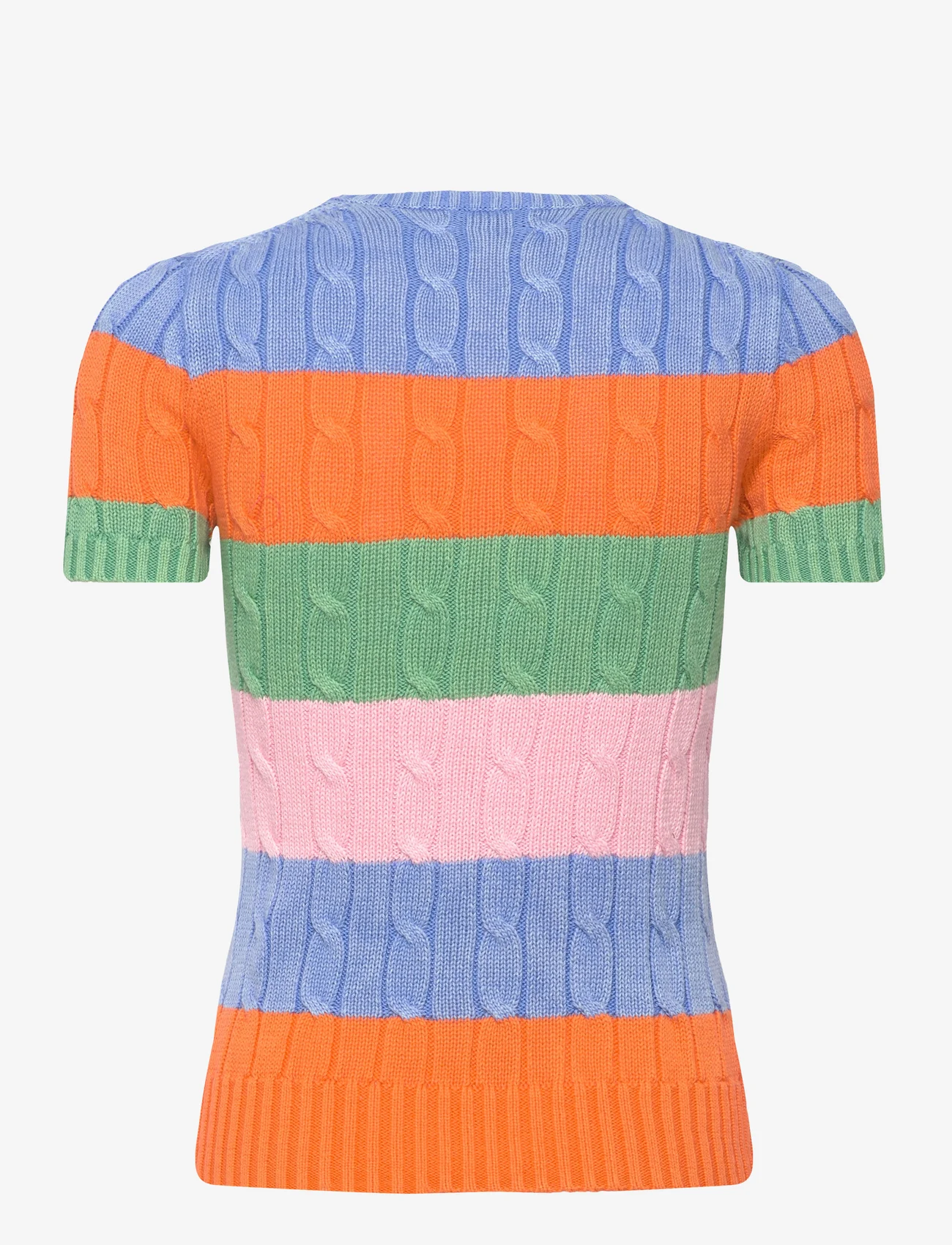 Polo Ralph Lauren - Striped Cable Short-Sleeve Sweater - strikkegensere - multi stripe - 1
