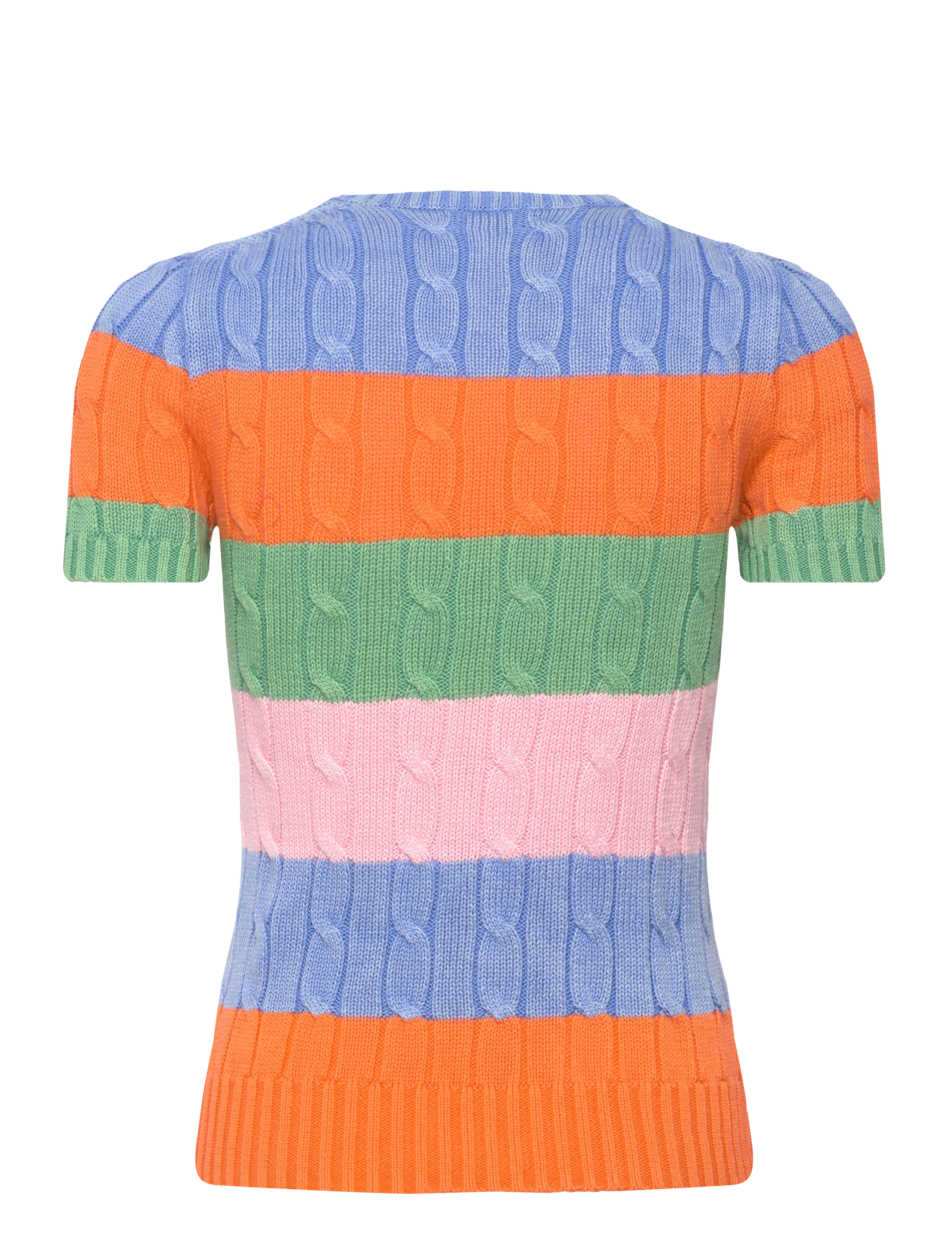 Polo Ralph Lauren - Striped Cable Short-Sleeve Sweater - multi stripe - 1