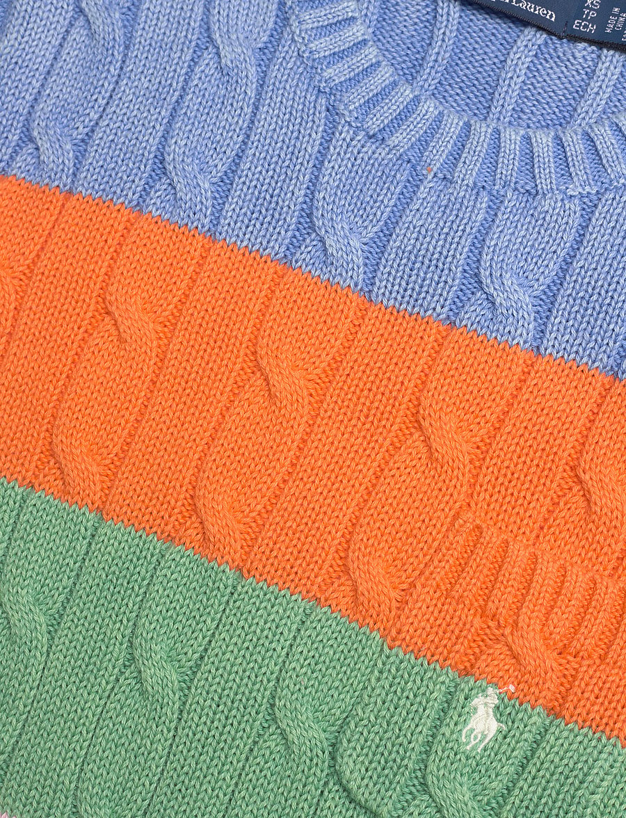 Polo Ralph Lauren - Striped Cable Short-Sleeve Sweater - multi stripe - 2
