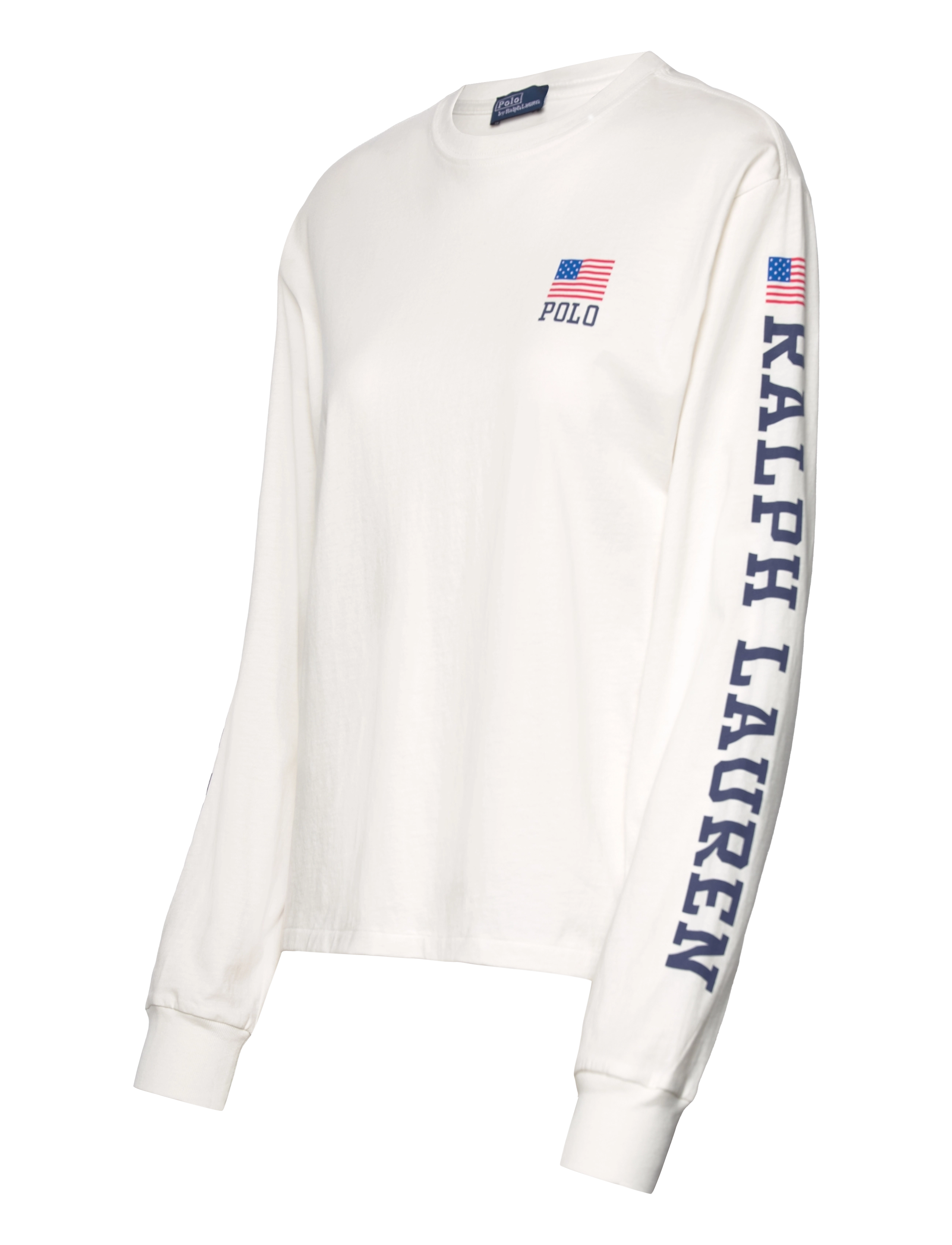 Polo Ralph Lauren - Logo Flag Jersey Long-Sleeve Tee - deckwash white - 2