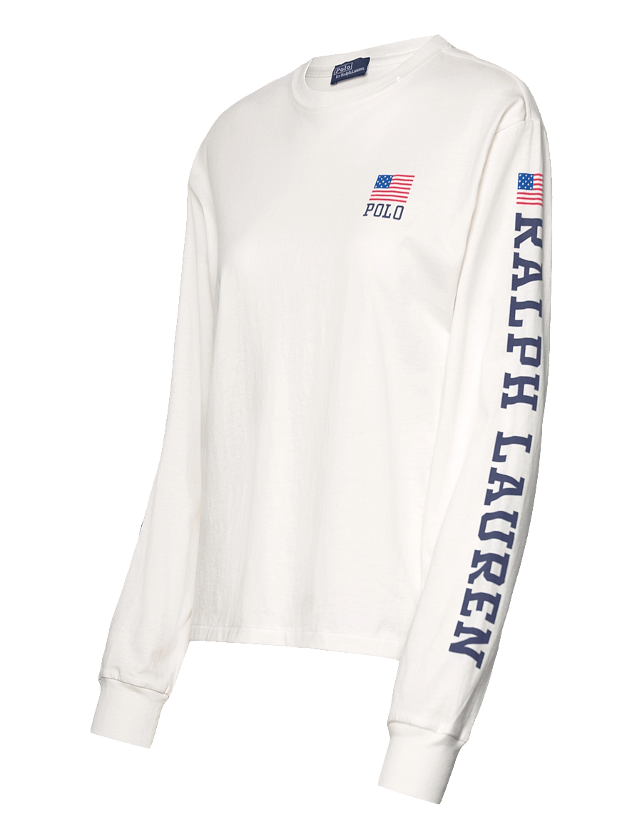 Polo Ralph Lauren - Logo Flag Jersey Long-Sleeve Tee - deckwash white - 2