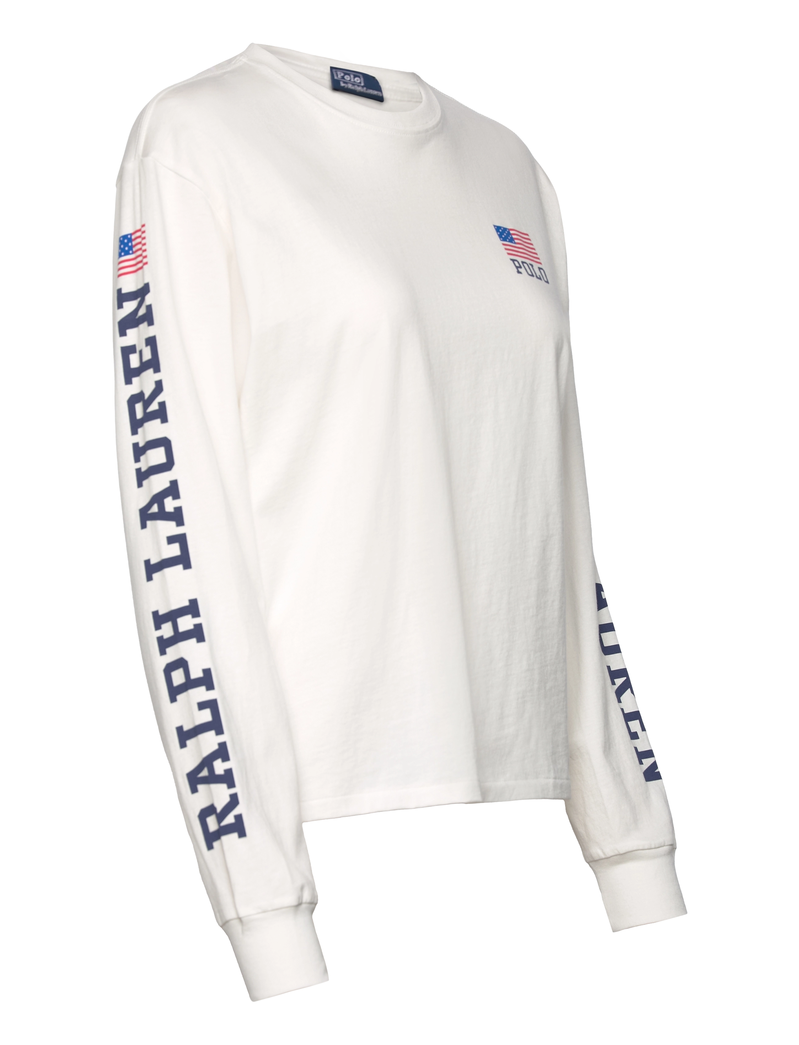 Polo Ralph Lauren - Logo Flag Jersey Long-Sleeve Tee - deckwash white - 3