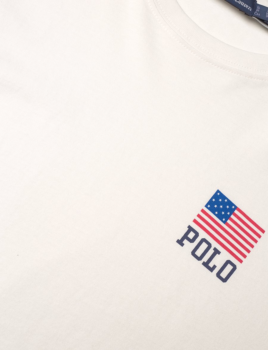 Polo Ralph Lauren - Logo Flag Jersey Long-Sleeve Tee - deckwash white - 4