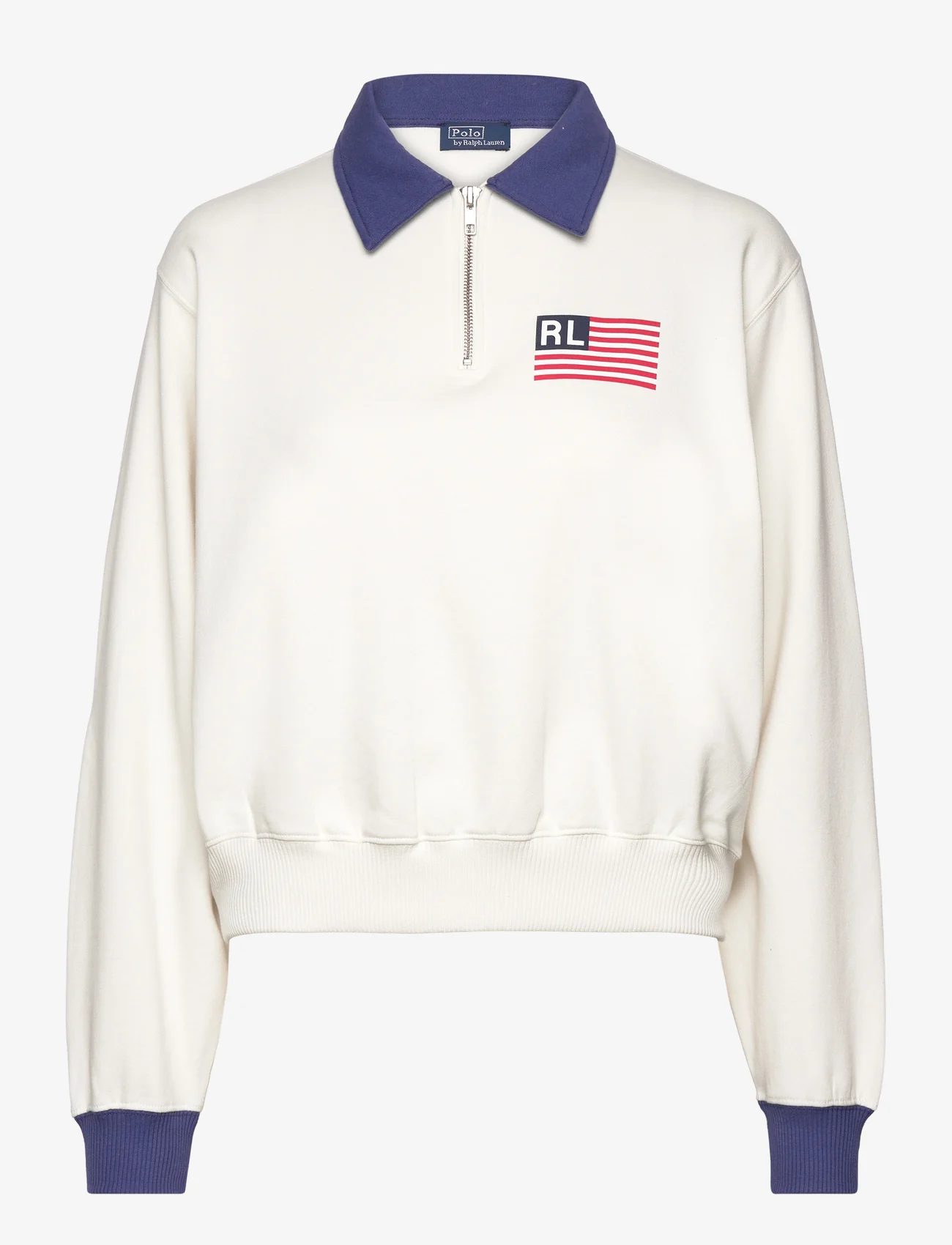 Polo Ralph Lauren - Logo Flag Fleece Half-Zip Pullover - sweatshirts - deckwash white - 0