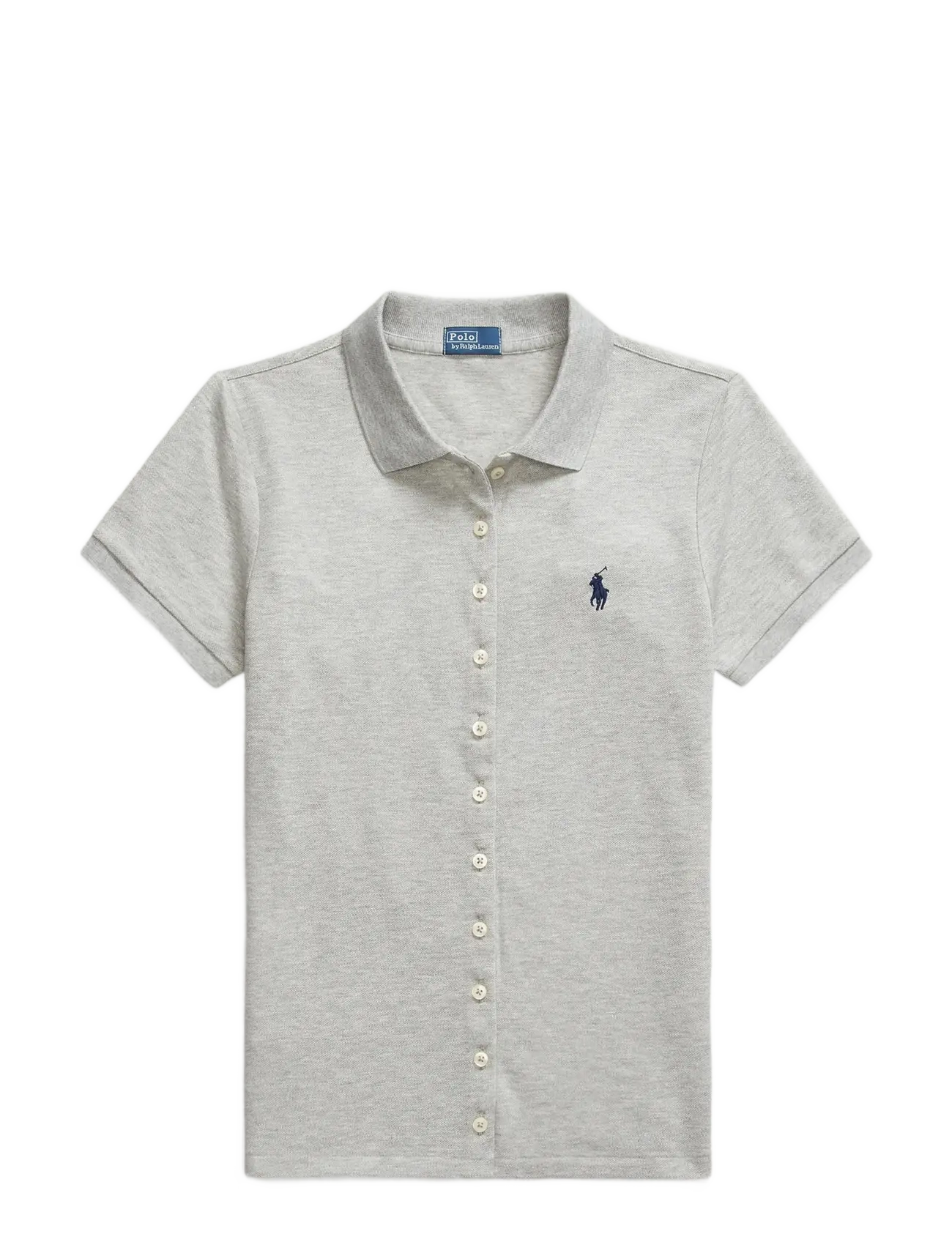 Buttoned-Placket Polo Shirt - ANDOVER HEATHER