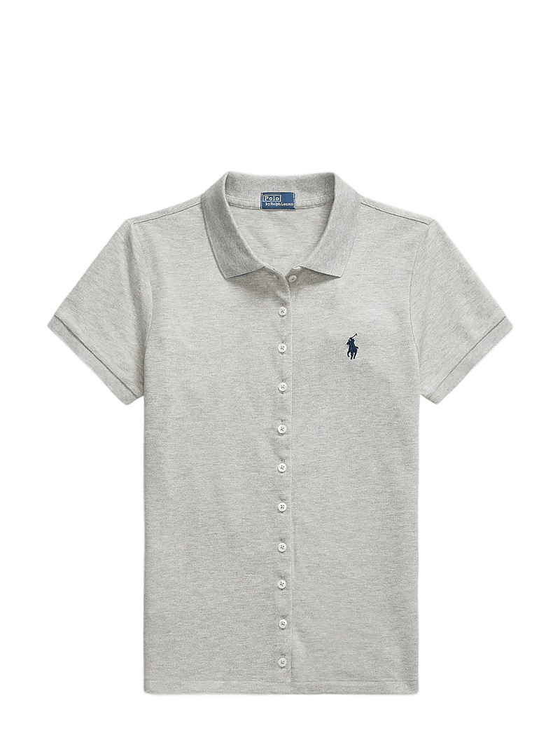 Polo Ralph Lauren - Buttoned-Placket Polo Shirt - polosärgid - andover heather - 1