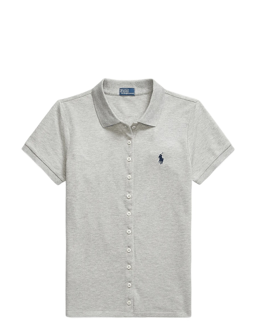 Polo Ralph Lauren - Buttoned-Placket Polo Shirt - polosärgid - andover heather - 1