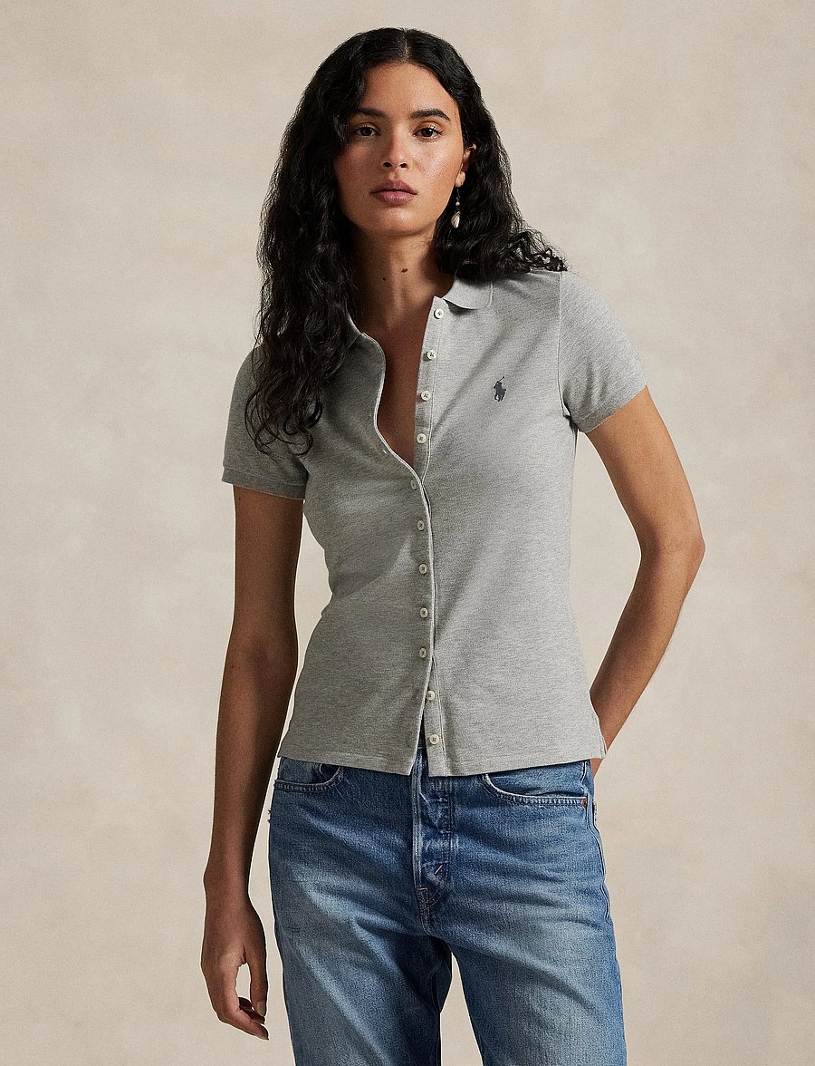 Polo Ralph Lauren - Buttoned-Placket Polo Shirt - polosärgid - andover heather - 3
