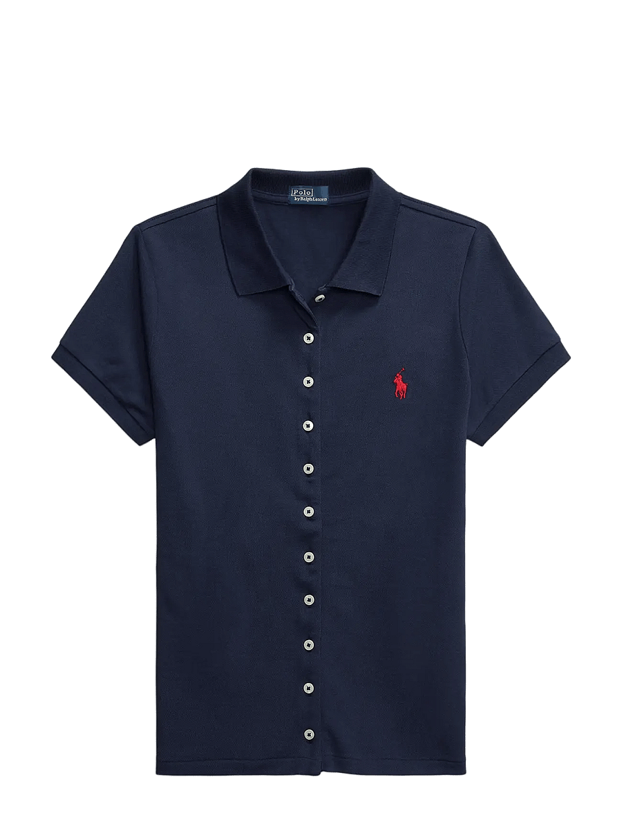 Polo Ralph Lauren - Buttoned-Placket Polo Shirt - t-shirts & tops - newport navy - 1