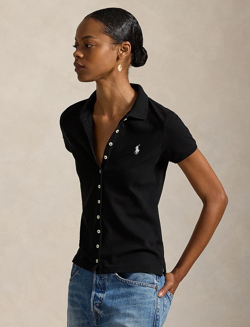 Polo Ralph Lauren - Buttoned-Placket Polo Shirt - pikéer - polo black - 3
