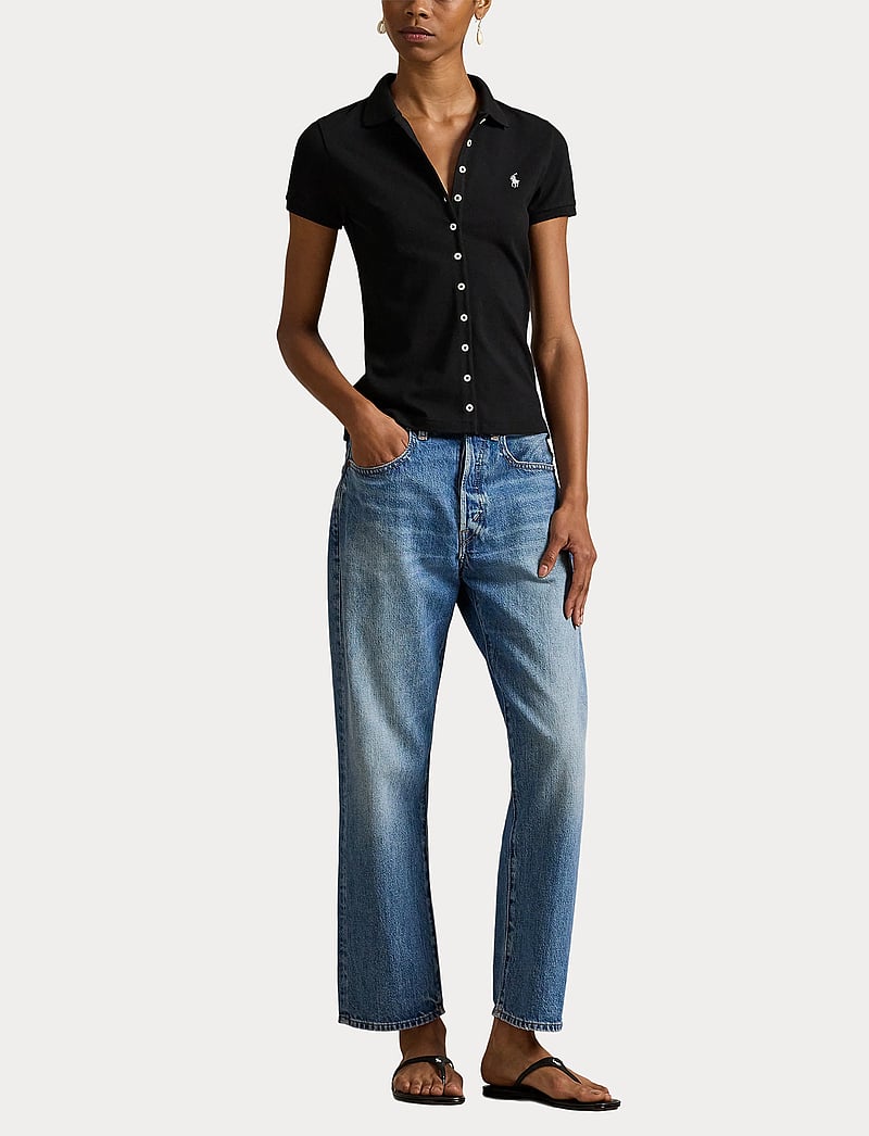 Polo Ralph Lauren - Buttoned-Placket Polo Shirt - pikéer - polo black - 4