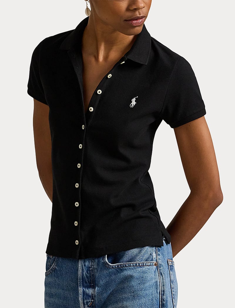 Polo Ralph Lauren - Buttoned-Placket Polo Shirt - pikéer - polo black - 5