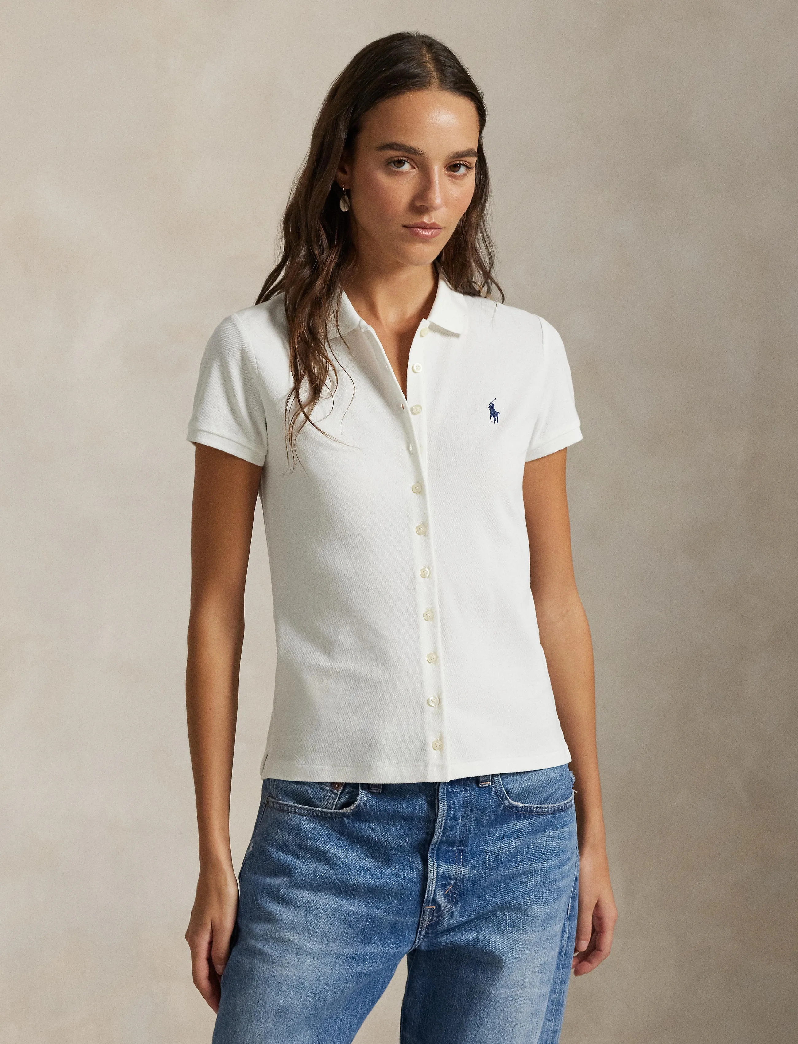 Polo Ralph Lauren - Buttoned-Placket Polo Shirt - white - 3