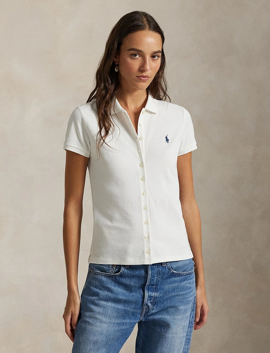 Polo Ralph Lauren - Buttoned-Placket Polo Shirt - polosärgid - white - 3