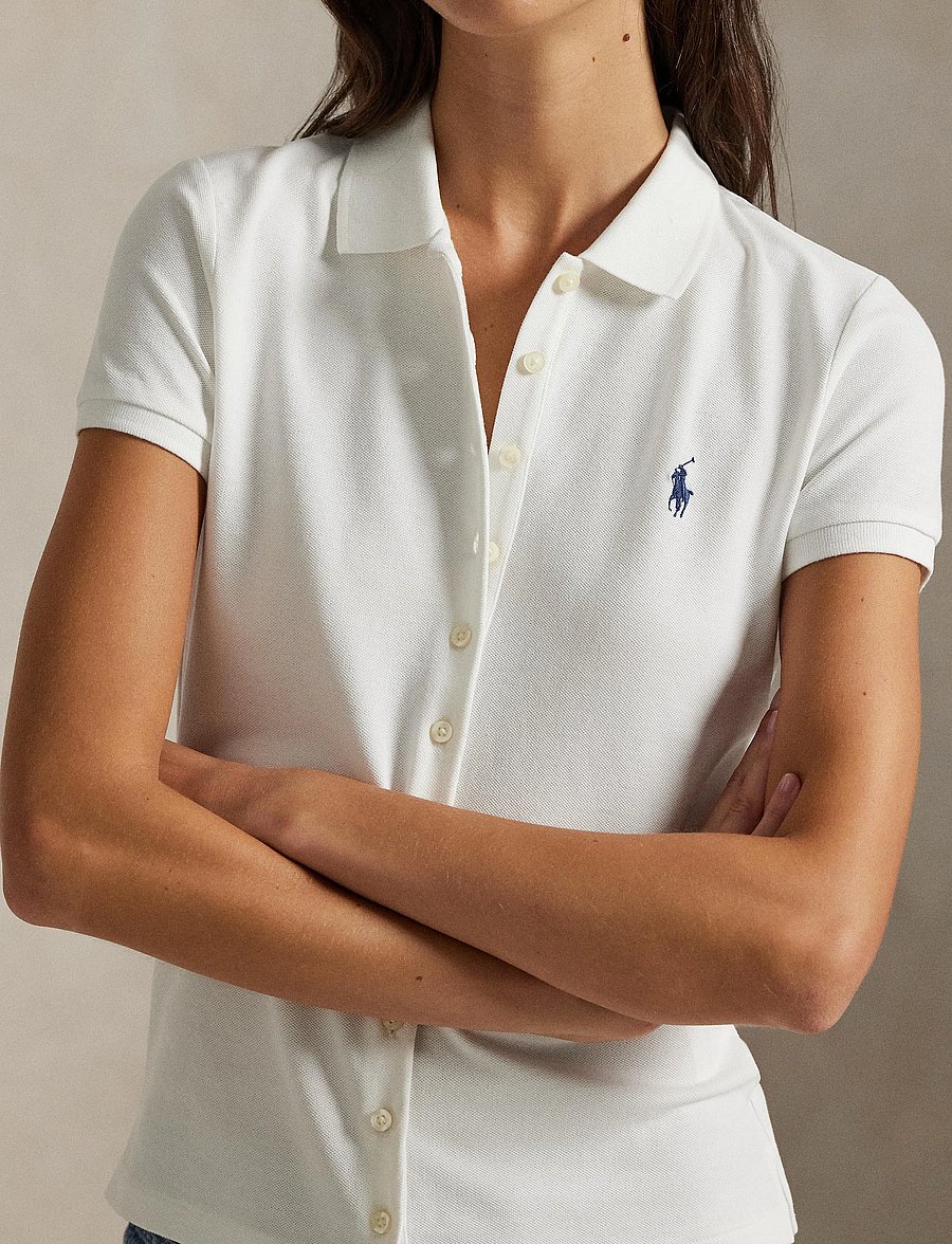 Polo Ralph Lauren - Buttoned-Placket Polo Shirt - polosärgid - white - 4