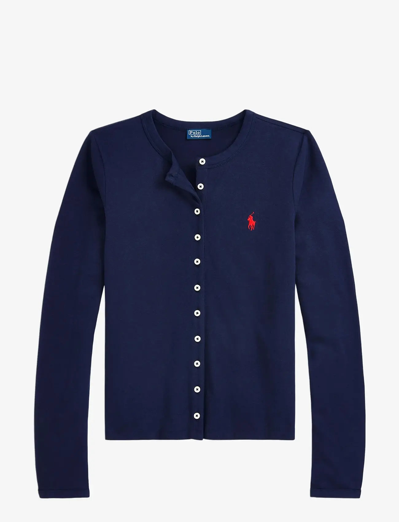 Polo Ralph Lauren - Stretch Mesh Cotton Crewneck Cardigan - cardigans - newport navy - 1