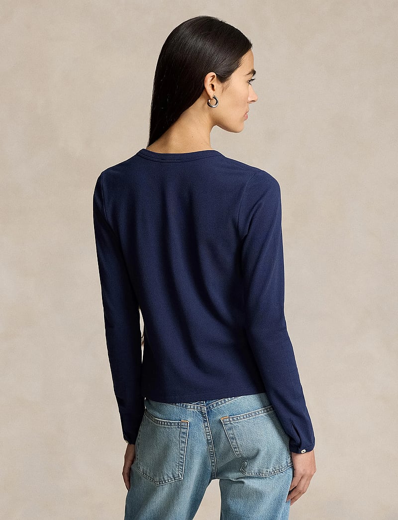 Polo Ralph Lauren - Stretch Mesh Cotton Crewneck Cardigan - cardigans - newport navy - 2