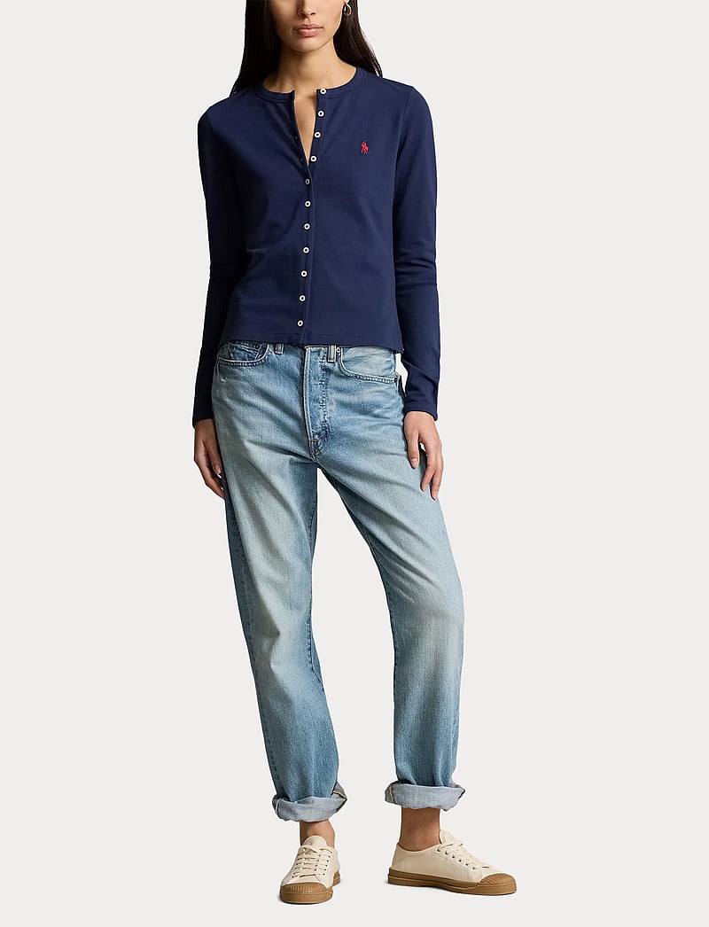 Polo Ralph Lauren - Stretch Mesh Cotton Crewneck Cardigan - cardigans - newport navy - 4